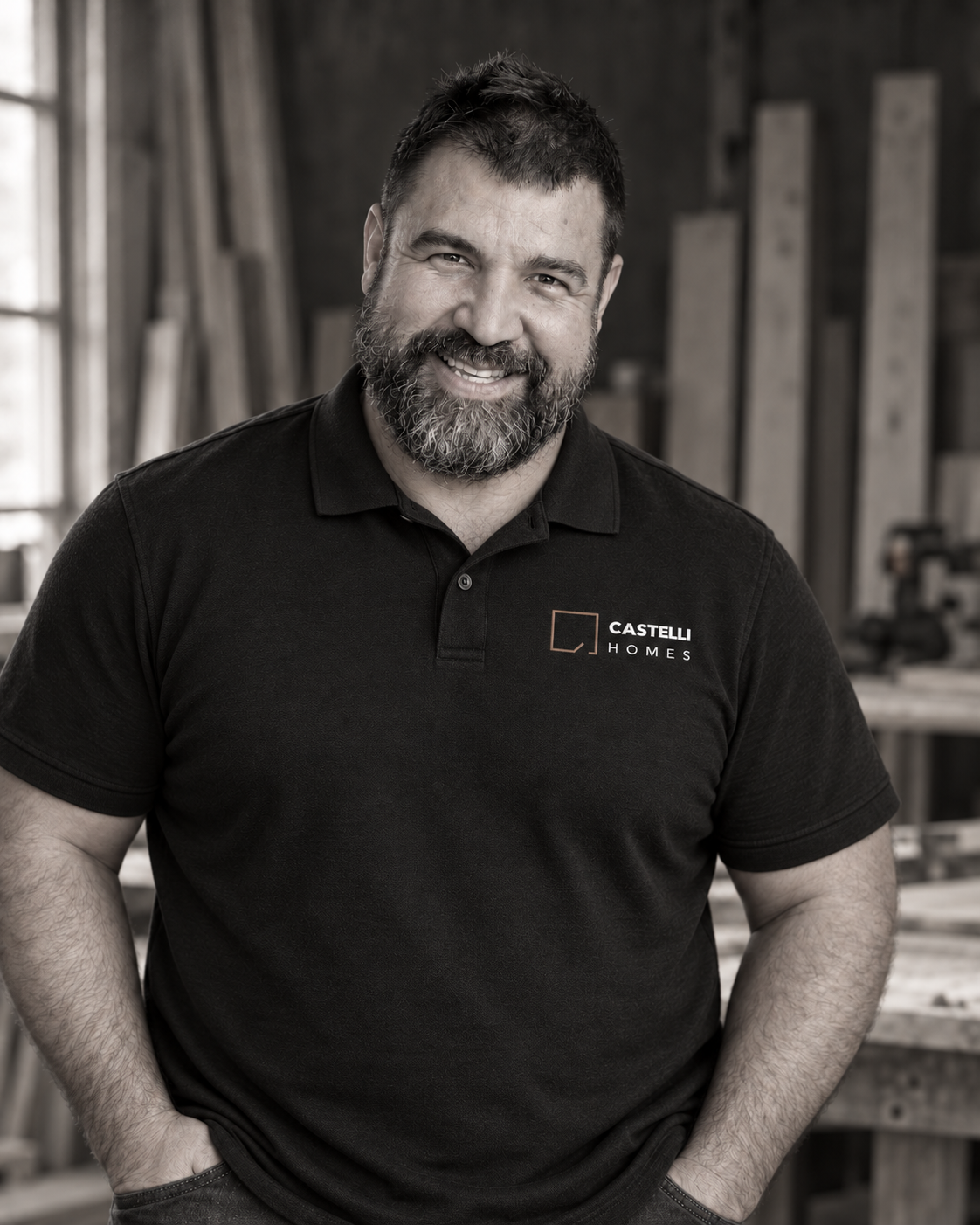 Editorial portrait of Bryan Castelli, generated using his supplied reference photos